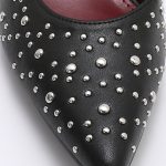 Pointed Toe Studded Heel Slingback TM250687 Black - Image 3