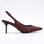 Pointed Toe Studded Heel Slingback TM250687 Sorrel - Image 2