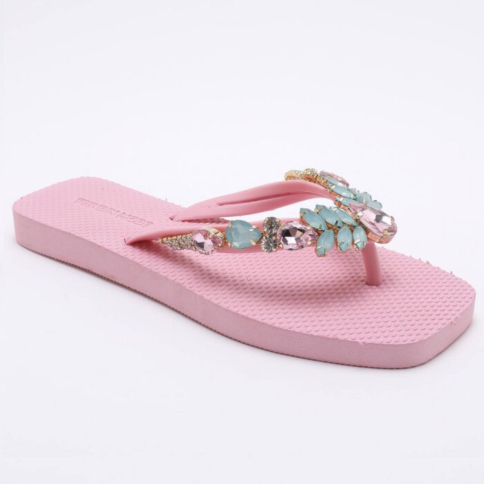 Chanclas Flip Flop con Pedrería v4 Rosa - Imagen 3