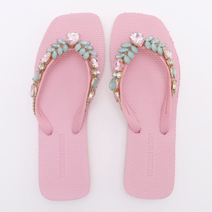 Chanclas Flip Flop con Pedrería v4 Rosa - Imagen 5