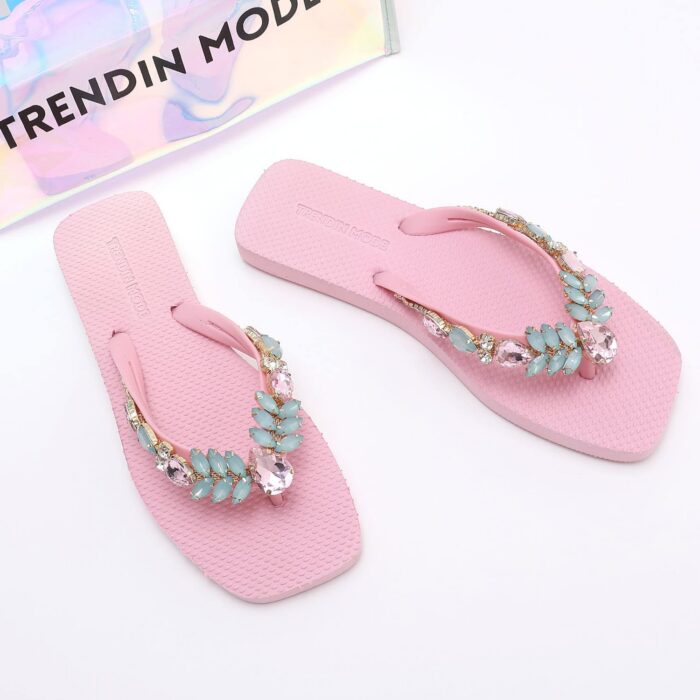Chanclas Flip Flop con Pedrería v4 Rosa - Imagen 6