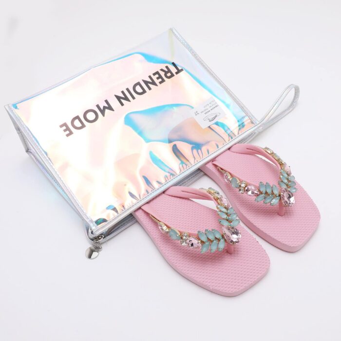 Chanclas Flip Flop con Pedrería v4 Rosa - Imagen 2