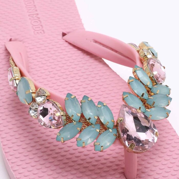 Chanclas Flip Flop con Pedrería v4 Rosa - Imagen 4