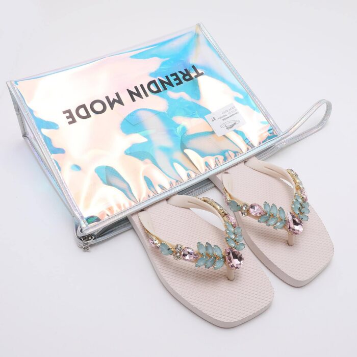 Chanclas Flip Flop con Pedrería v4 Blanco - Imagen 2