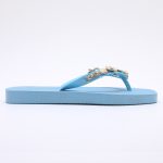 Jeweled Flat Beach Sandals TM251991 Summer Blue - Image 3