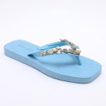 Jeweled Flat Beach Sandals TM251991 Summer Blue - Image 2