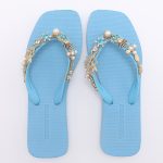 Jeweled Flat Beach Sandals TM251991 Summer Blue - Image 6