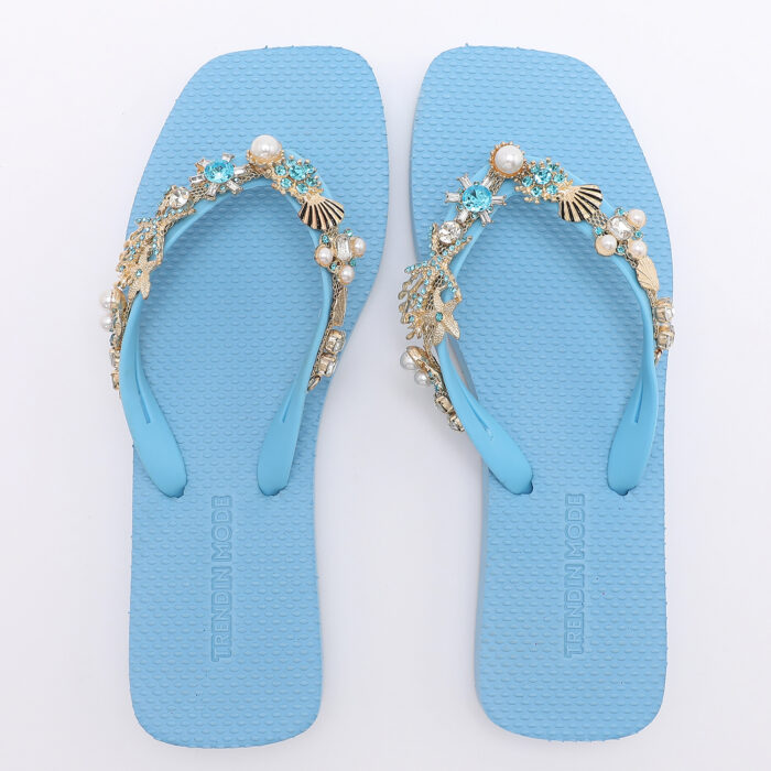Chanclas Flip Flop con Pedrería v3 Azul - Imagen 5