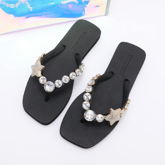 Chanclas Flip Flop con Pedrería v2 Negro - Imagen 6