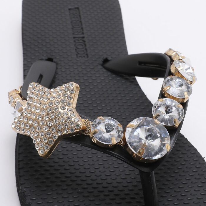 Chanclas Flip Flop con Pedrería v2 Negro - Imagen 4