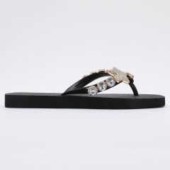 Chanclas Flip Flop con Pedrería v2 Negro