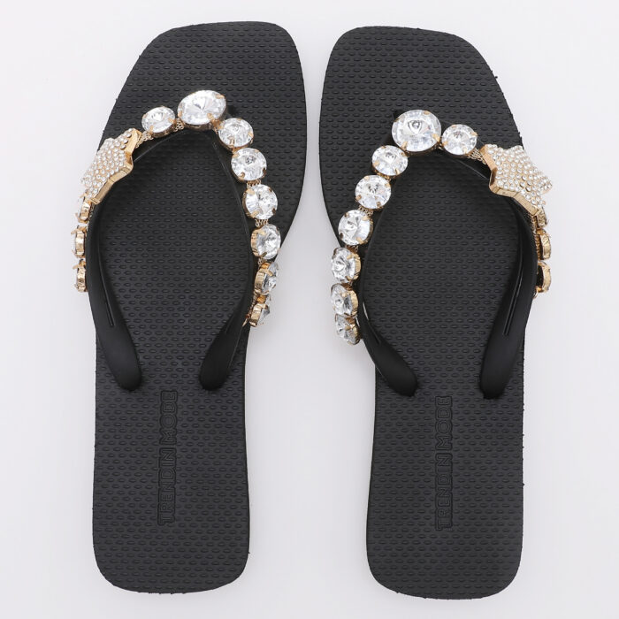 Chanclas Flip Flop con Pedrería v2 Negro - Imagen 5