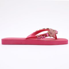 Chanclas Flip Flop con Pedrería v2 Fucsia