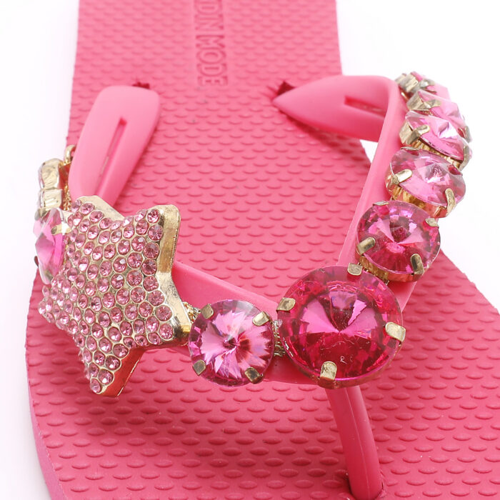 Chanclas Flip Flop con Pedrería v2 Fucsia - Imagen 4