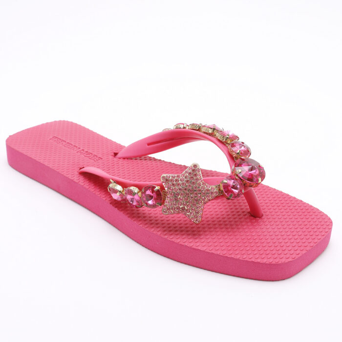 Chanclas Flip Flop con Pedrería v2 Fucsia - Imagen 3