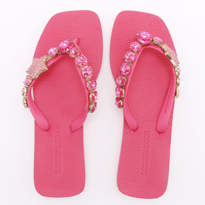 Chanclas Flip Flop con Pedrería v2 Fucsia - Imagen 5