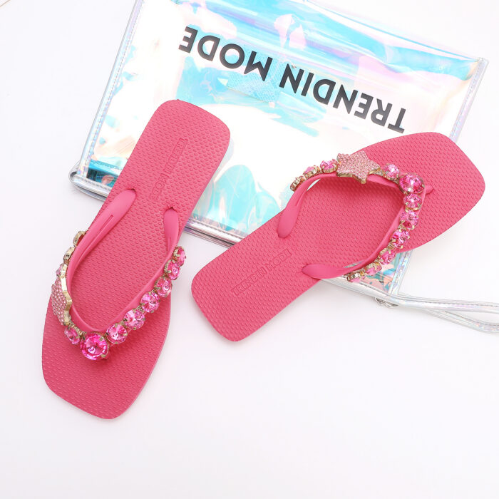 Chanclas Flip Flop con Pedrería v2 Fucsia - Imagen 6