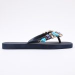 Jeweled Flat Beach Sandals TM251995 Summer Navy - Image 3