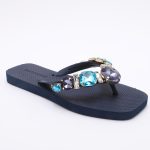Jeweled Flat Beach Sandals TM251995 Summer Navy - Image 2