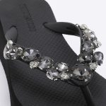Jeweled Wedge Beach Sandals TM251997 Summer Black - Image 4