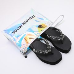 Jeweled Wedge Beach Sandals TM251997 Summer Black