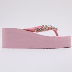 Jeweled Wedge Beach Sandals TM251999 Summer Pink - Image 3