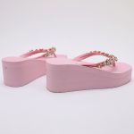 Jeweled Wedge Beach Sandals TM251999 Summer Pink - Image 7