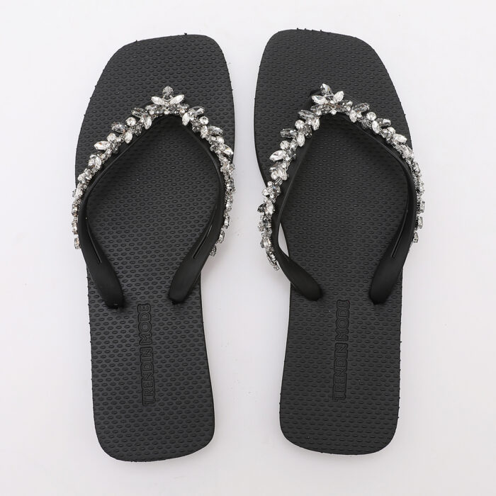 Chanclas Flip Flop con Pedrería Negro - Imagen 3