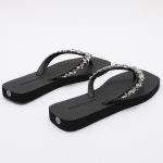 Jeweled Flat Beach Sandals TM252001 Summer Black - Image 6