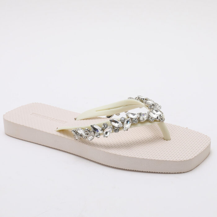 Chanclas Flip Flop con Pedrería Blanco - Imagen 5