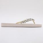 Jeweled Flat Beach Sandals TM252001 Summer White - Image 3