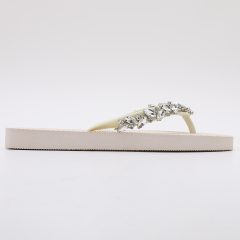 Chanclas Flip Flop con Pedrería Blanco