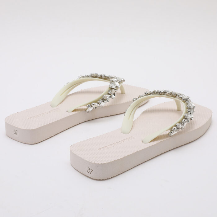 Chanclas Flip Flop con Pedrería Blanco - Imagen 4