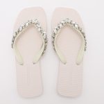 Jeweled Flat Beach Sandals TM252001 Summer White - Image 5