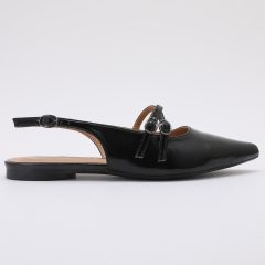 Zapato Destalonado en Punta de Charol Negro