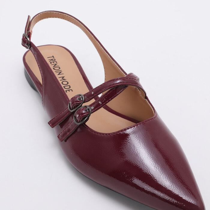 Zapato Destalonado en Punta de Charol Burdeos - Imagen 6