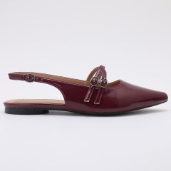 Zapato Destalonado en Punta de Charol Burdeos