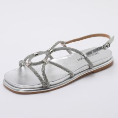 Sandalia de Cordones con Brillantes v2 Plateado