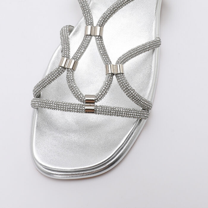 Sandalia de Cordones con Brillantes v2 Plateado - Imagen 4