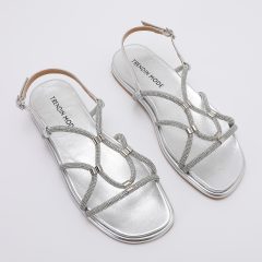 Rhinestone Cords Sandals TMA08001 Silver