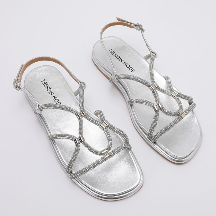 Sandalia de Cordones con Brillantes v2 Plateado - Imagen 2