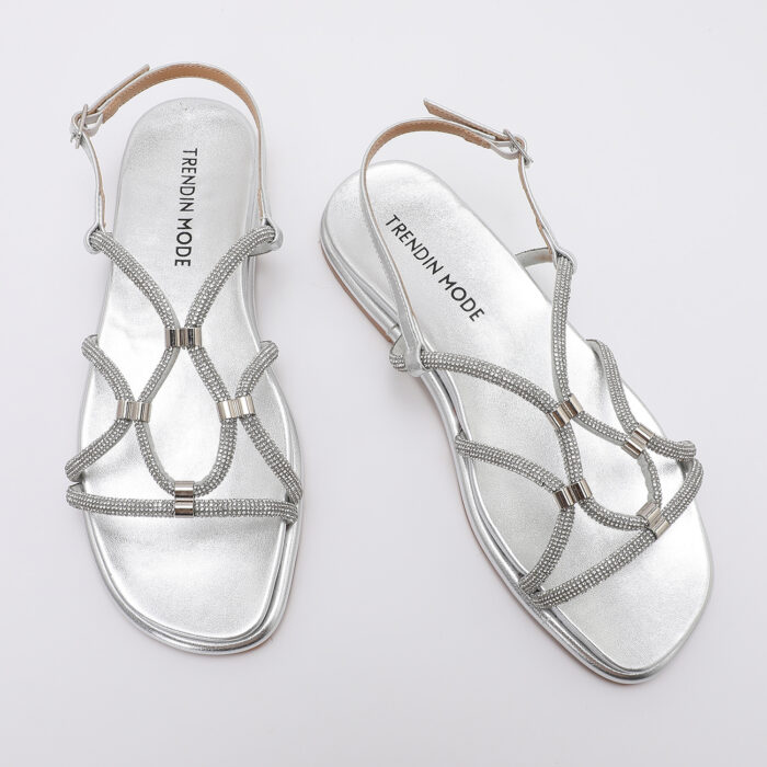 Sandalia de Cordones con Brillantes v2 Plateado - Imagen 3
