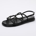 Rhinestone Cords Sandals TMA08001 BLACK - Image 4