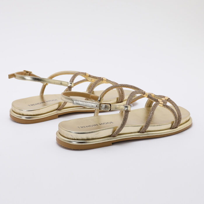 Sandalia de Cordones con Brillantes v2 Dorado - Imagen 5