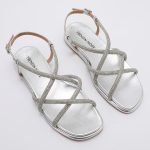 Rhinestone Strap Sandals TMA08002 Silver