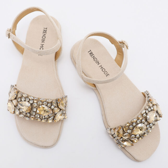 Sandalia con Cristales Beige - Imagen 3