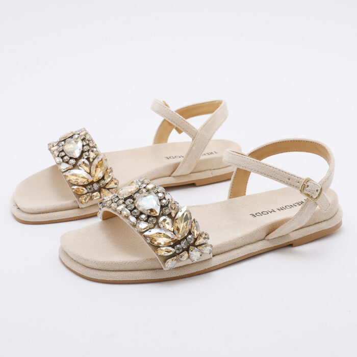 Sandalia con Cristales Beige - Imagen 6