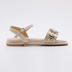 Sandalia con Cristales Beige