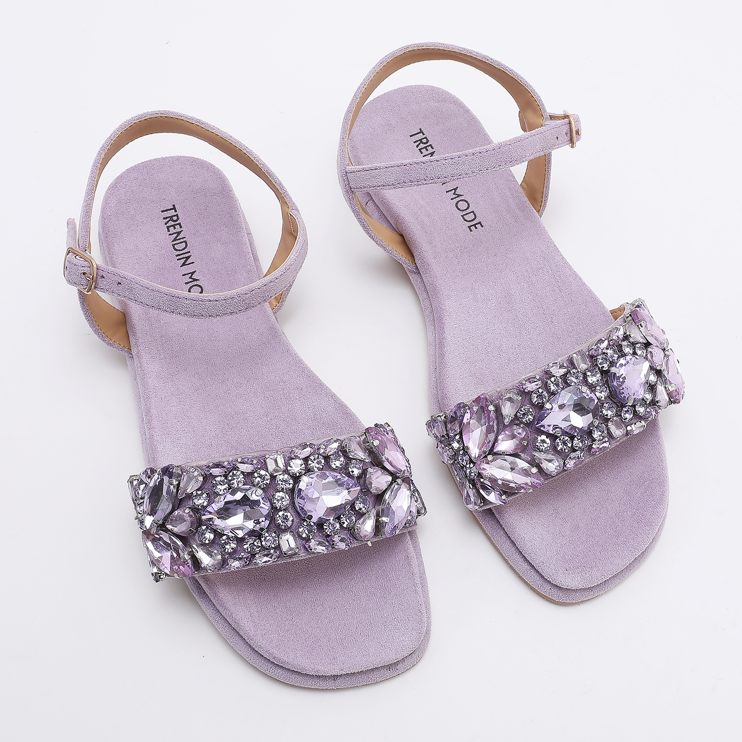 TMA09001_PURPLE_1 Crystal Sandals TMA09001 Purple - Image 1