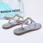 Jeweled Flat Sandals TMA10001 Blue - Image 5